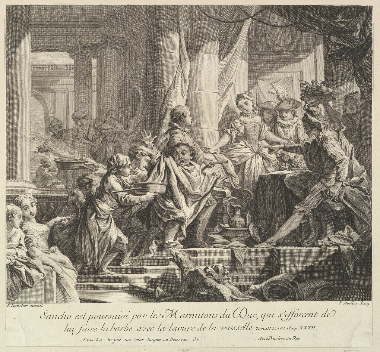 Sancho Inseguito dai Ragazzi della Cucina del Duca da Pierre Alexandre Aveline