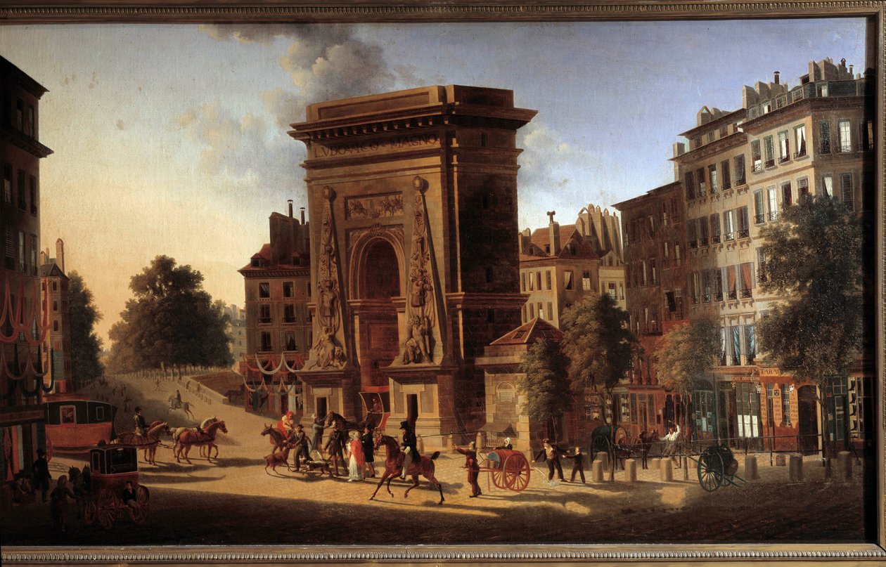 La porta di Saint Denis. Vista di Parigi. Dipinto di Pierre Alexandre Pau De Saint Martin da Pierre Alexandre Pau de Saint Martin