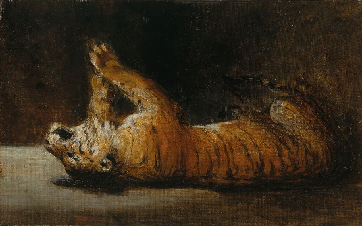 La tigre che gioca (olio su tela) da Pierre Andrieu