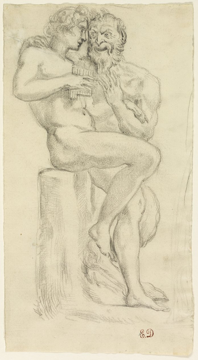 Studio di una figura nuda e di un fauno da Pierre Andrieu
