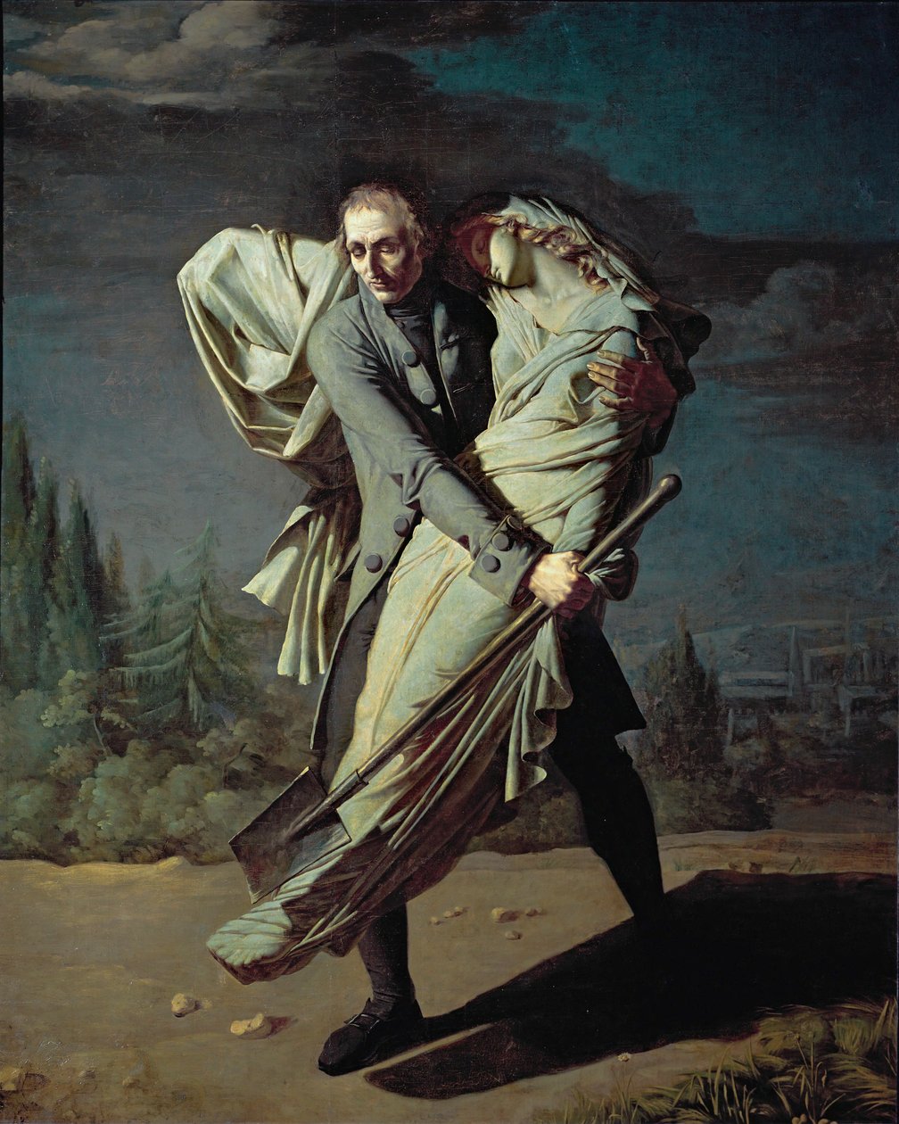 Giovane e sua figlia ... (olio su tela) da Pierre Antoine Augustin Vafflard