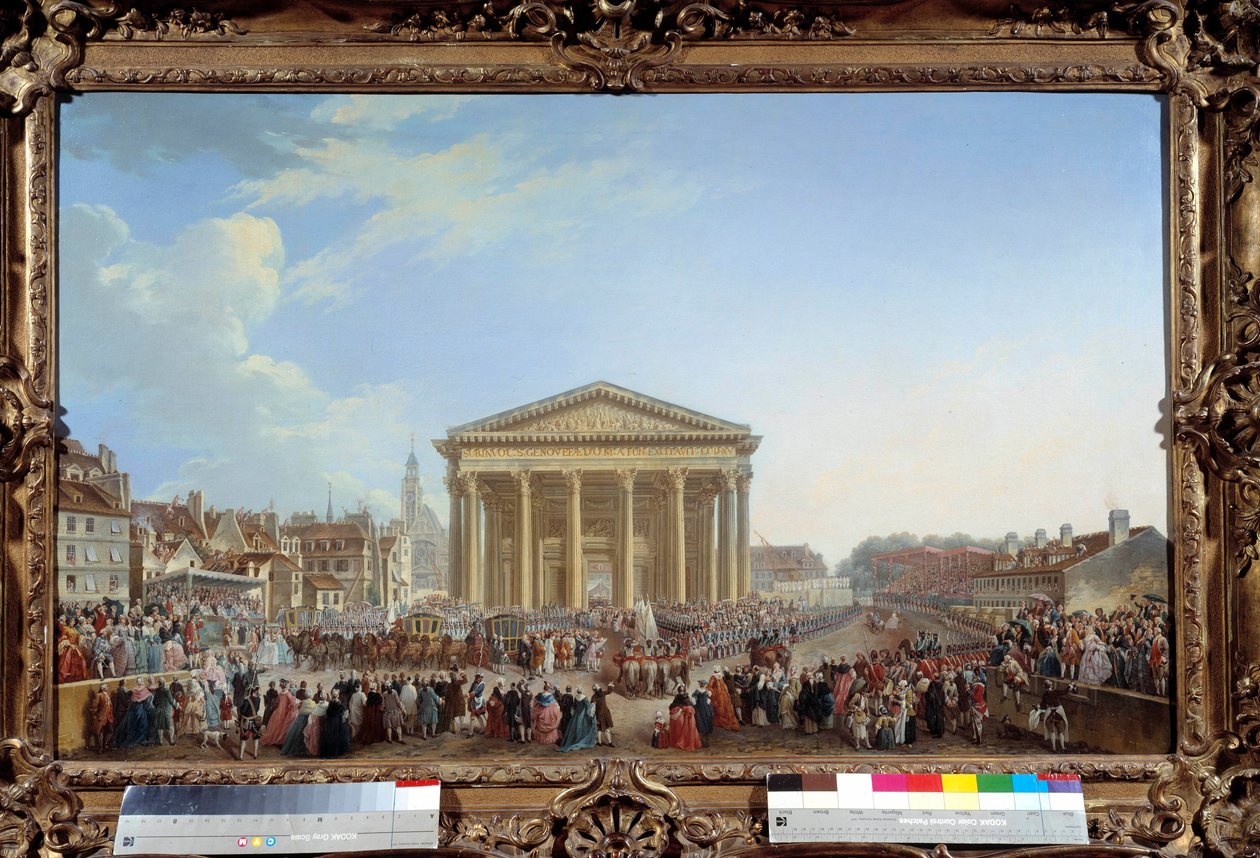 Cerimonia di posa della prima pietra della nuova Chiesa di Santa Genoveffa il 6/09/1764 vicino al Pantheon. Dipinto di Pierre Demachy (1723-1807) da Pierre Antoine Demachy