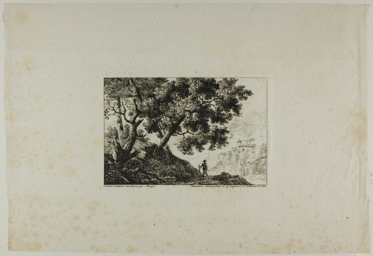 Paesaggio con uomo che porta il bastone da Pierre Antoine Mongin