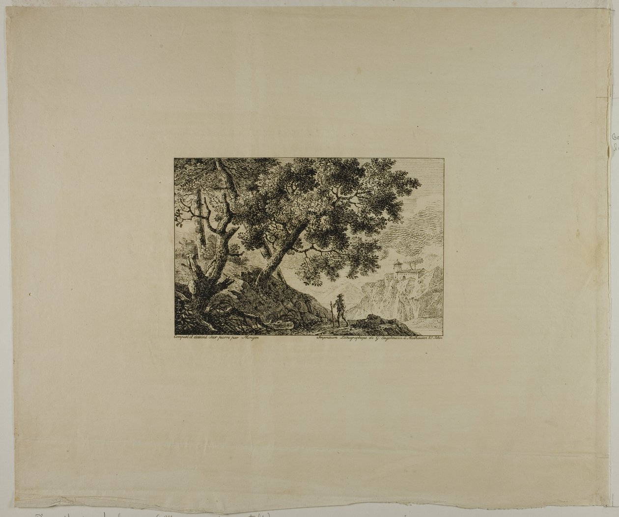 Paesaggio con uomo che porta il bastone da Pierre Antoine Mongin