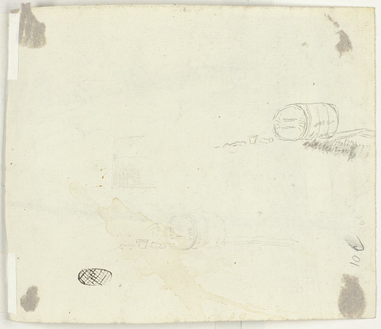 Schizzi di un barile e di altri oggetti da Pierre Antoine Mongin