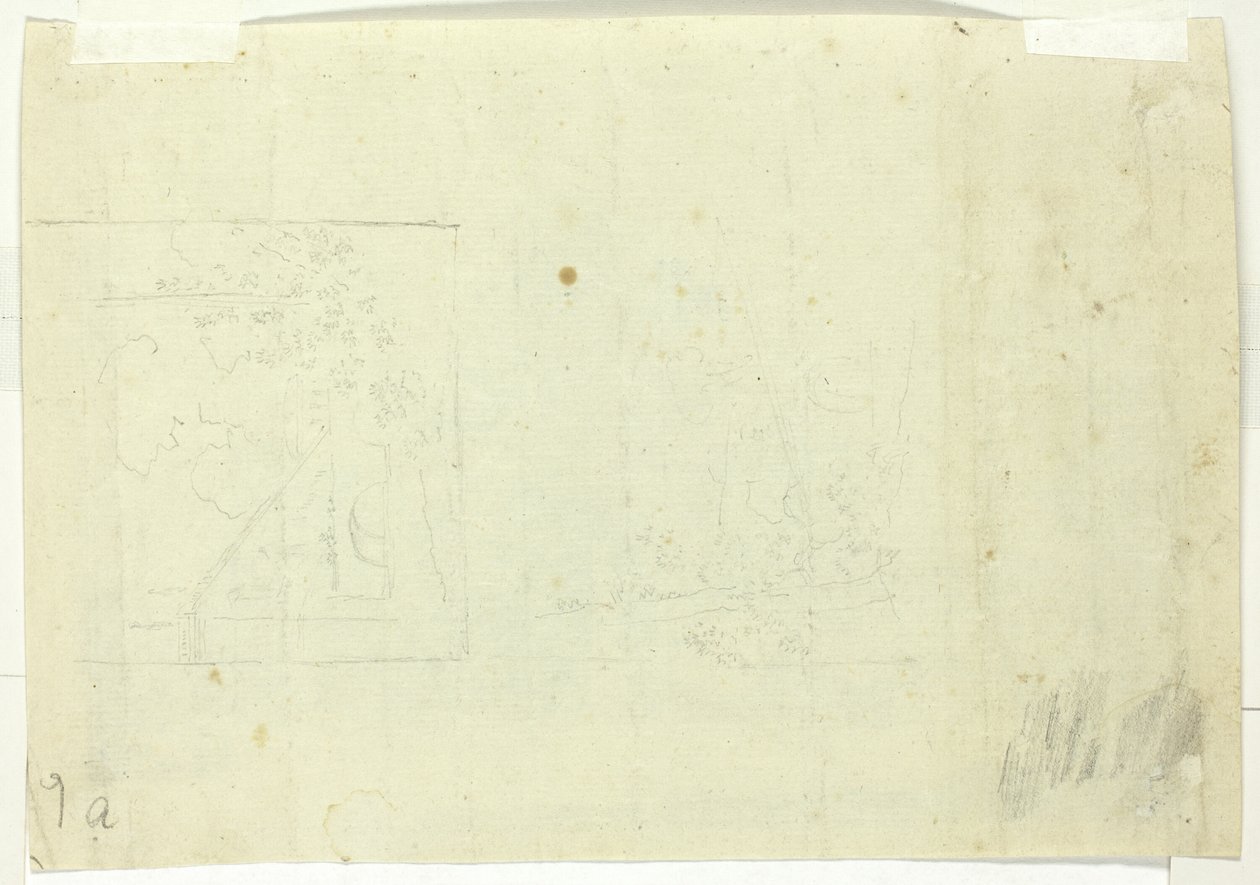 Due schizzi di un parco da Pierre Antoine Mongin