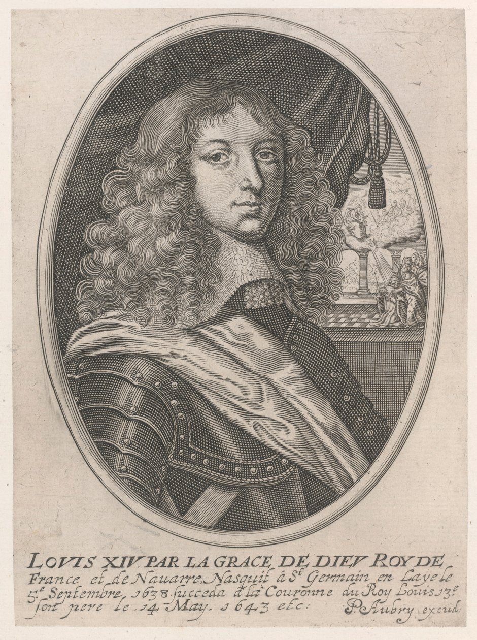 Ritratto di Luigi XIV (Louis XIV par la Grace de Dieu Roy de France et de Navarre) da Pierre Aubry