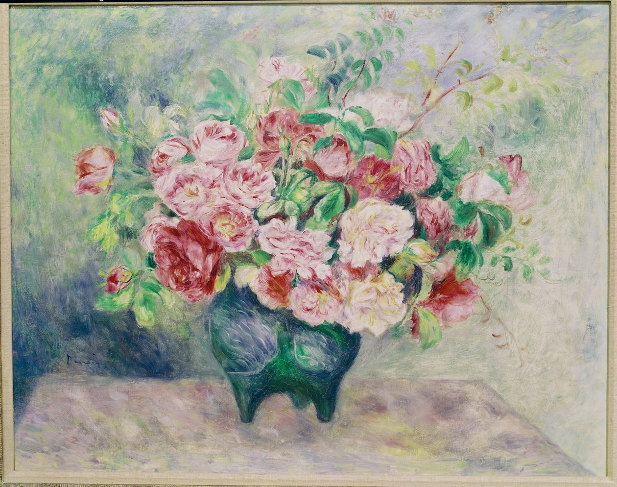 Un bouquet di fiori (olio su tela) da Pierre Auguste Renoir