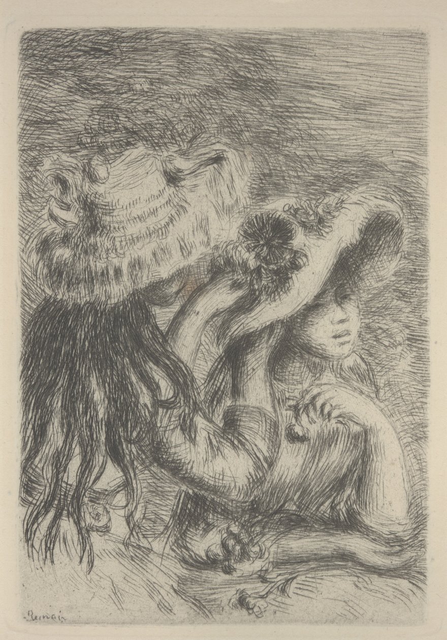 Sistemare il cappello da Pierre Auguste Renoir