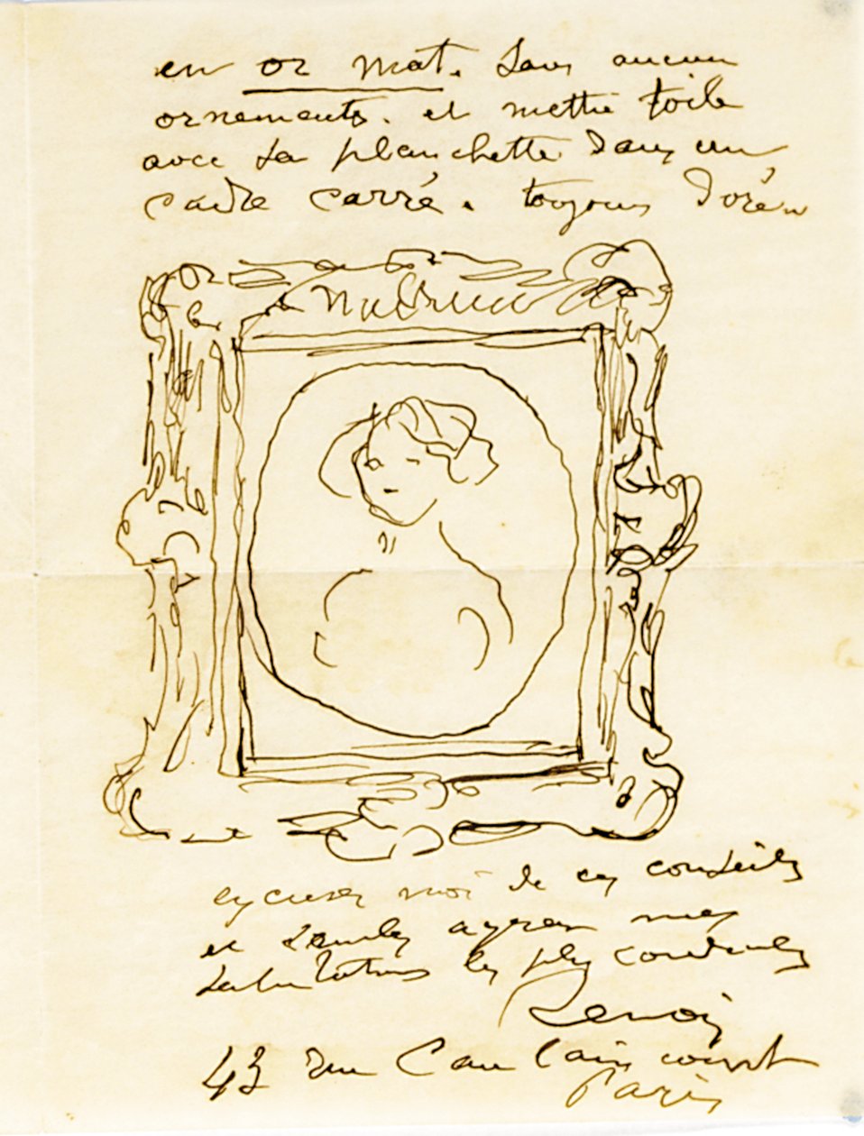 Lettera autografa firmata al Dr. Fritz Thurneyssen, Parigi e Les Collettes, 24 giugno 1908 da Pierre Auguste Renoir