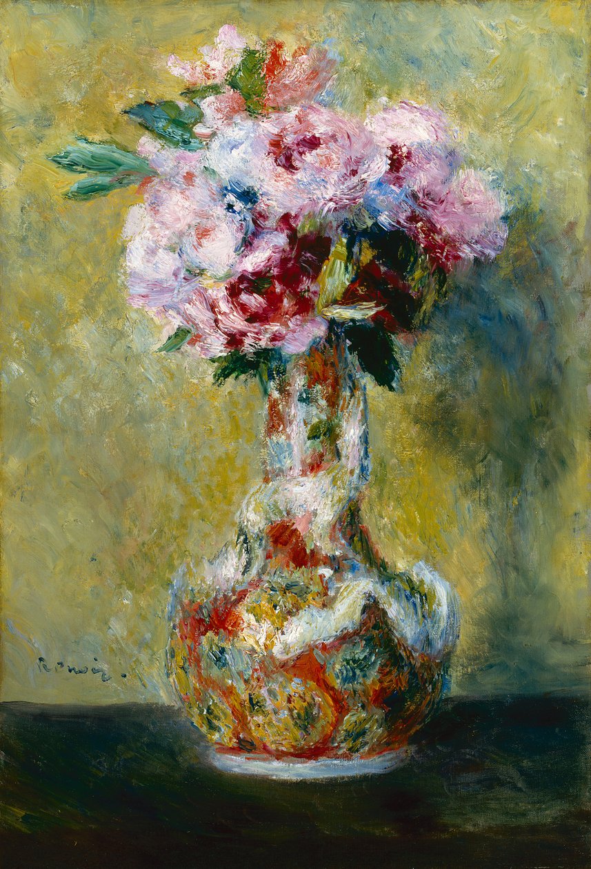 Bouquet di fiori in vaso giapponese da Pierre Auguste Renoir