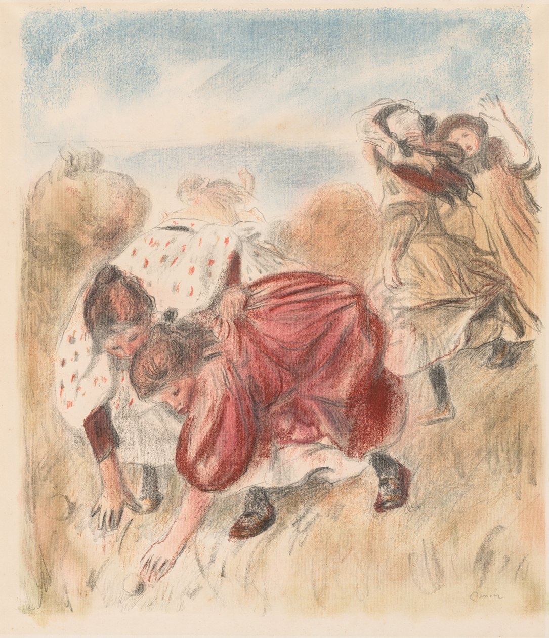 Bambini che giocano a palla da Pierre Auguste Renoir