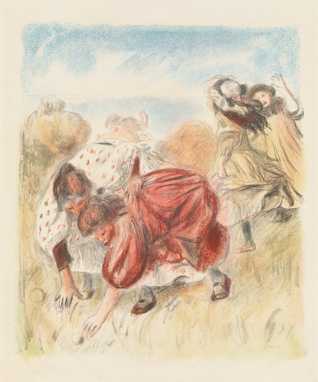 Bambini che giocano a palla da Pierre Auguste Renoir
