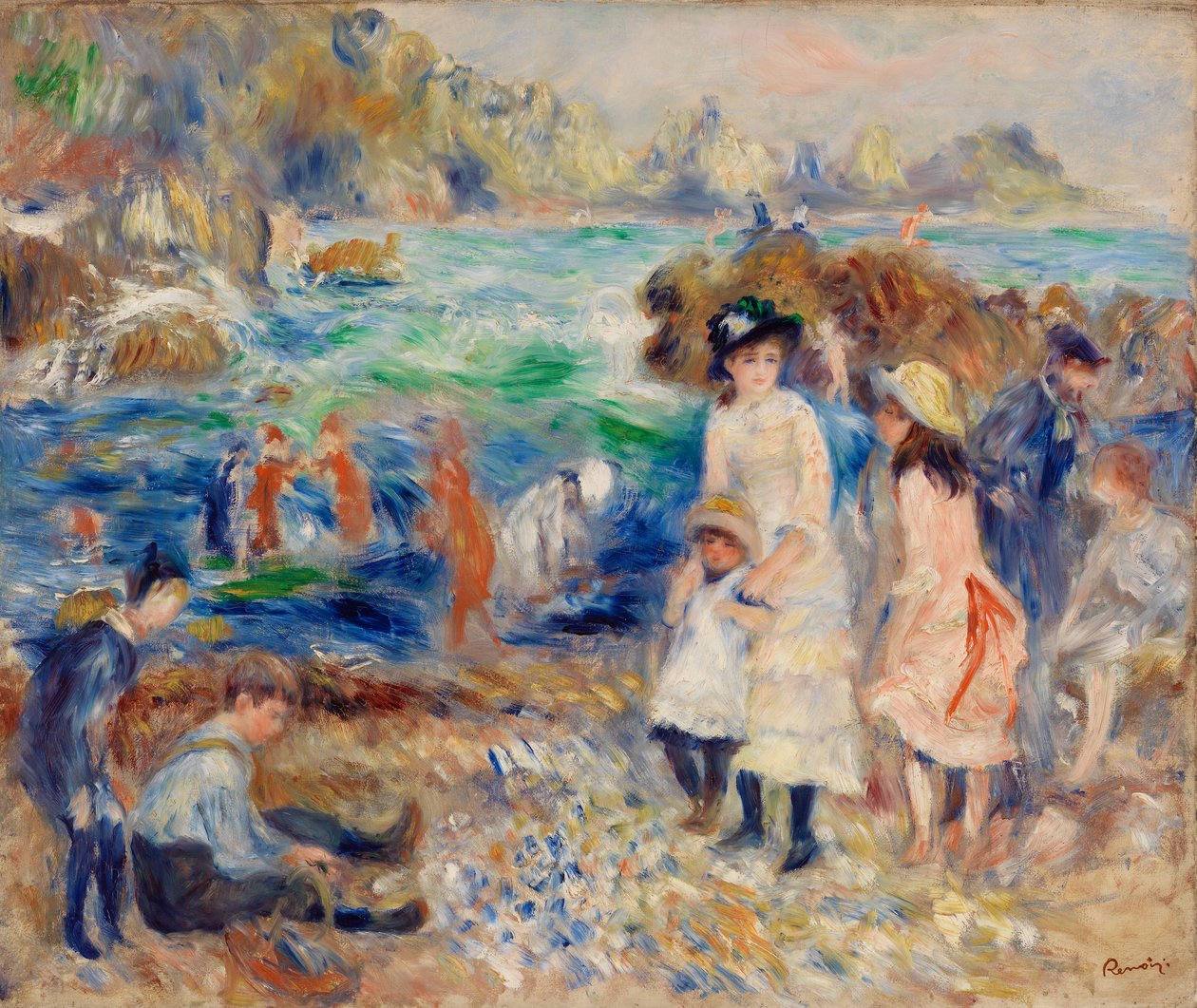 Bambini sulla riva del mare, Guernsey da Pierre Auguste Renoir