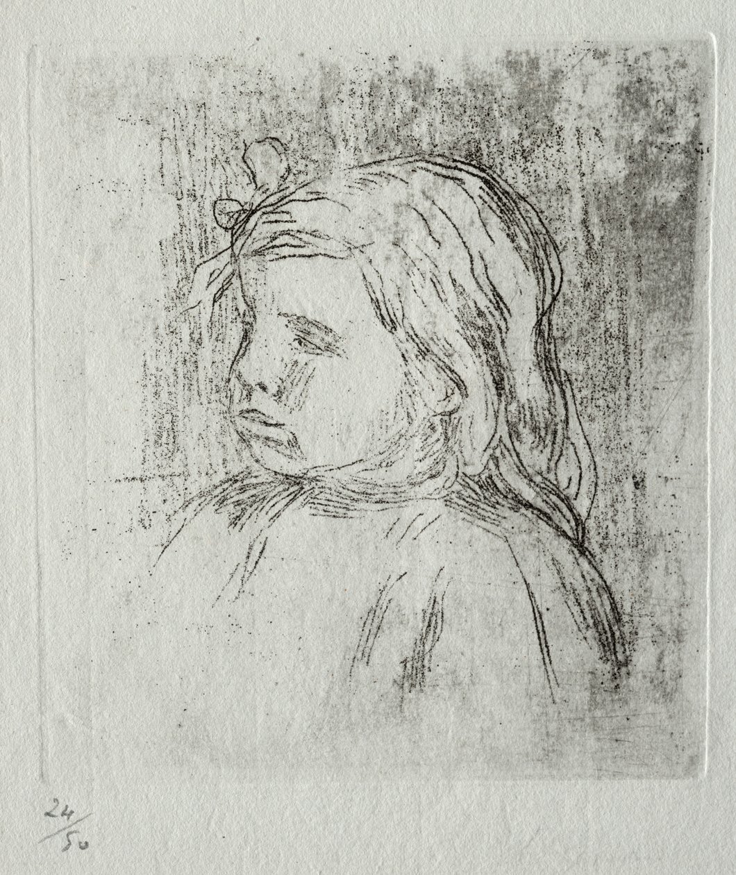 Claude Renoir, di tre quarti a sinistra, 1908 da Pierre Auguste Renoir