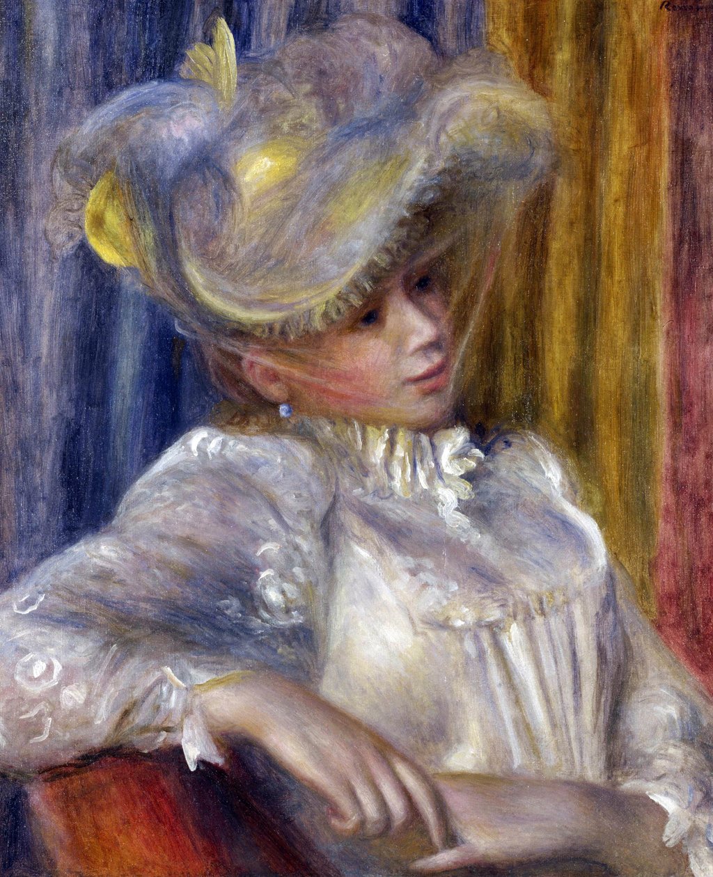 Donna con cappello da Pierre Auguste Renoir