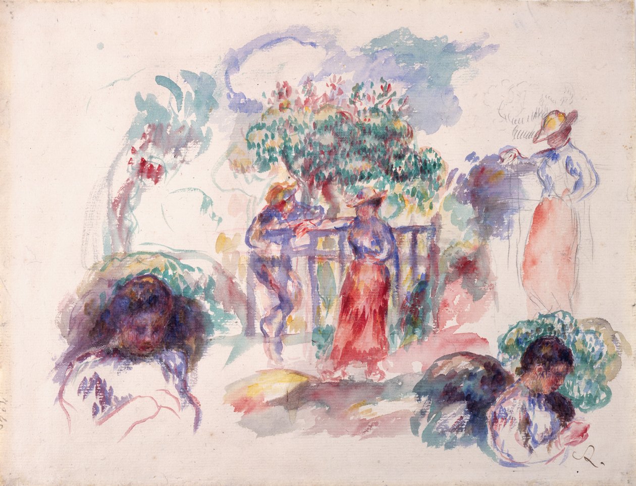 Figure sotto un albero, 1880-82 da Pierre Auguste Renoir