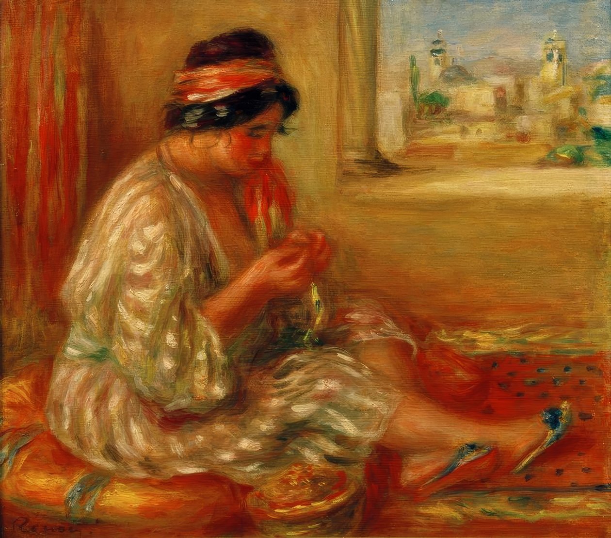 Gabrielle in abiti algerini da Pierre Auguste Renoir