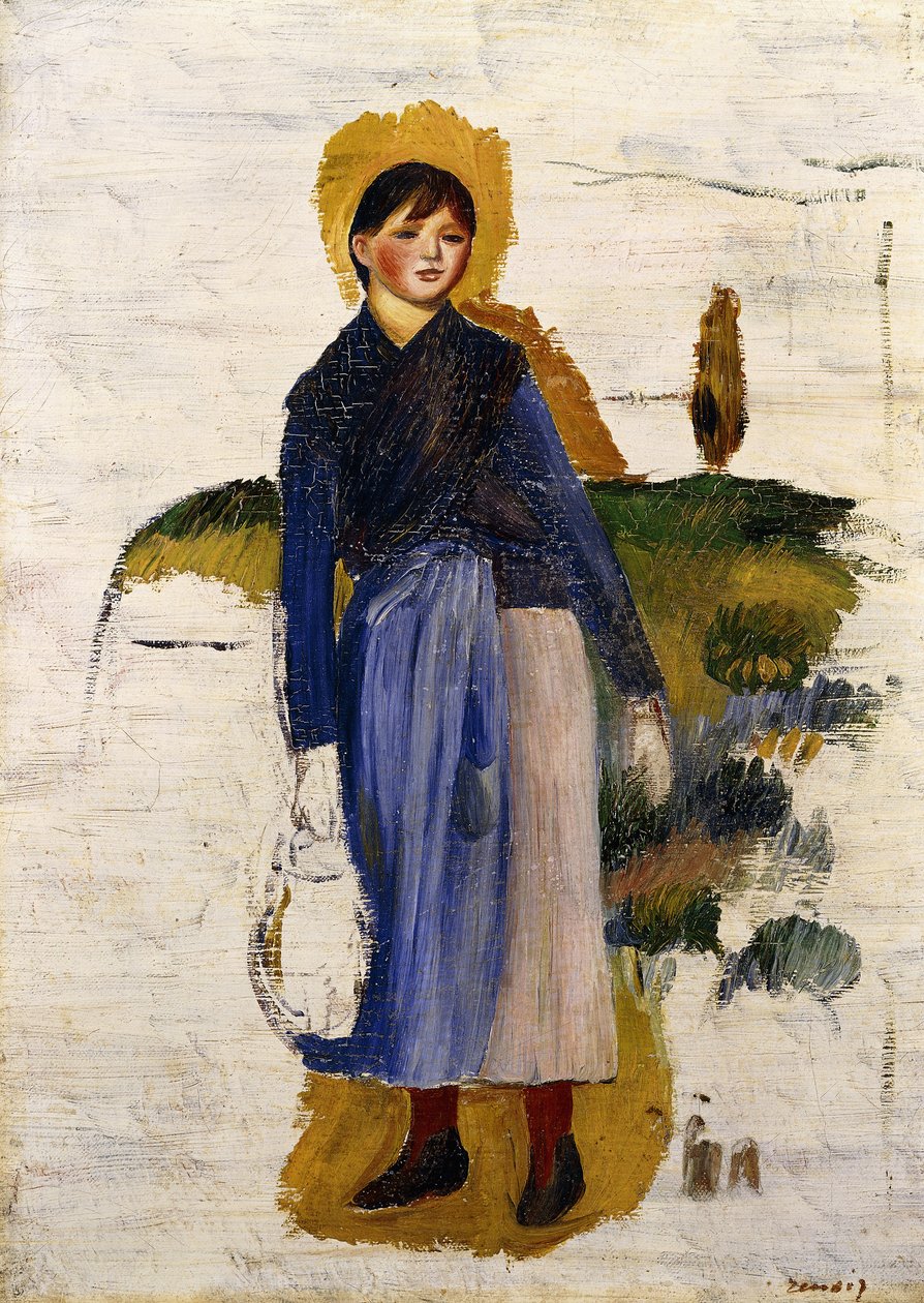 Ragazza con calze rosse, 1886 da Pierre Auguste Renoir