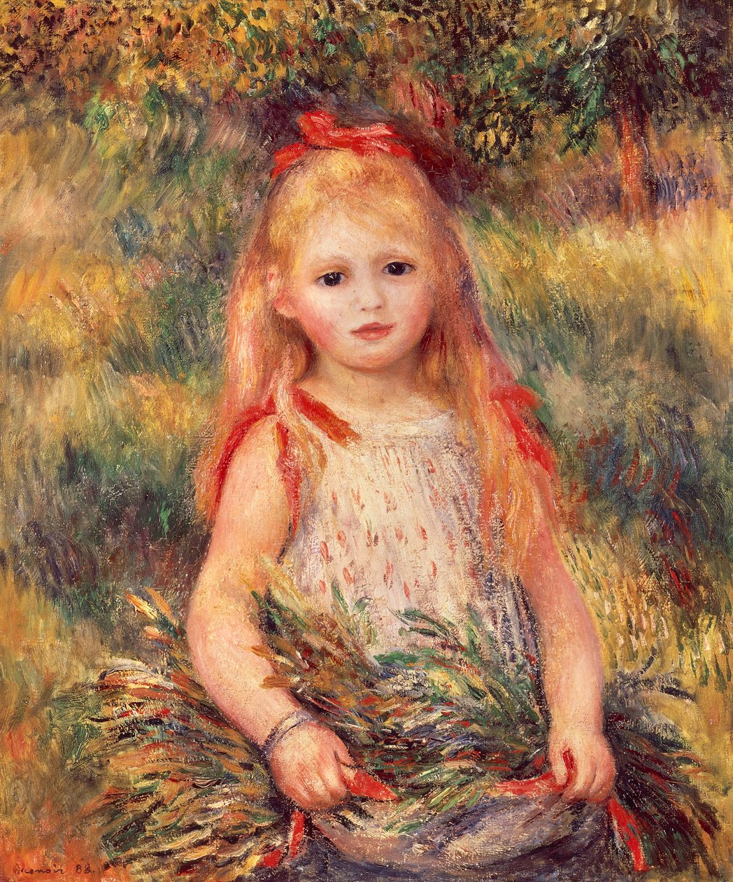 Ragazza con fascio di grano di Pierre-Auguste Renoir, 65x54 cm da Pierre Auguste Renoir