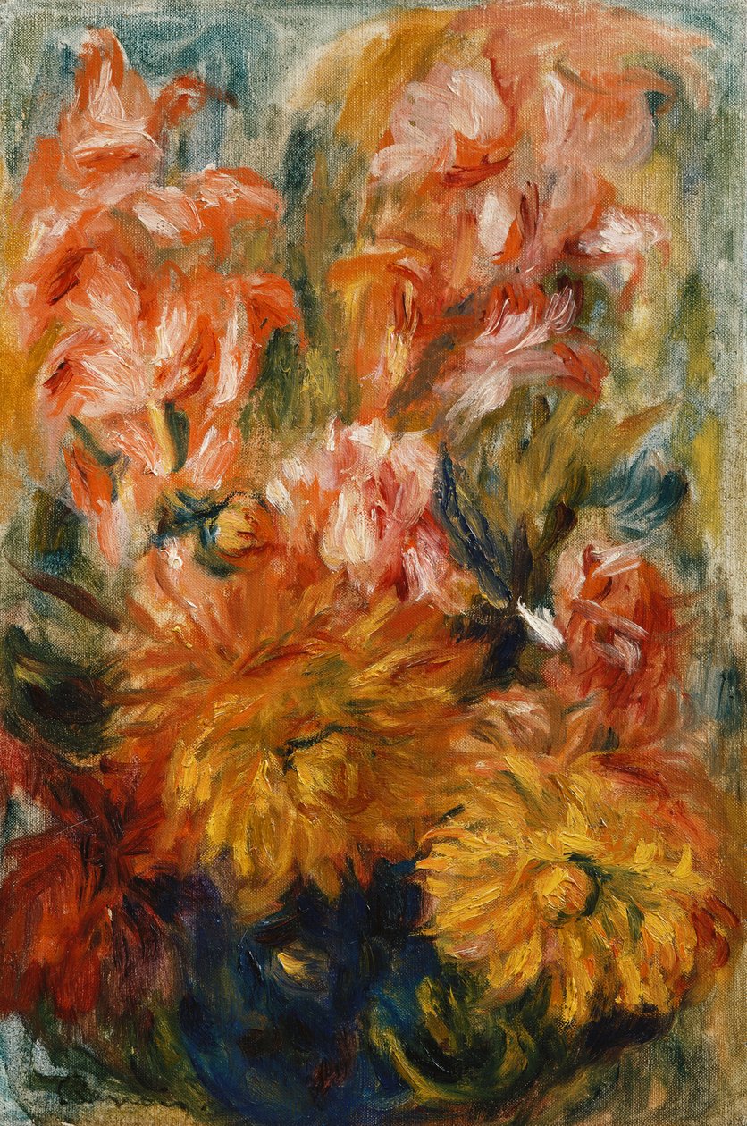 Gladioli in un vaso blu da Pierre Auguste Renoir