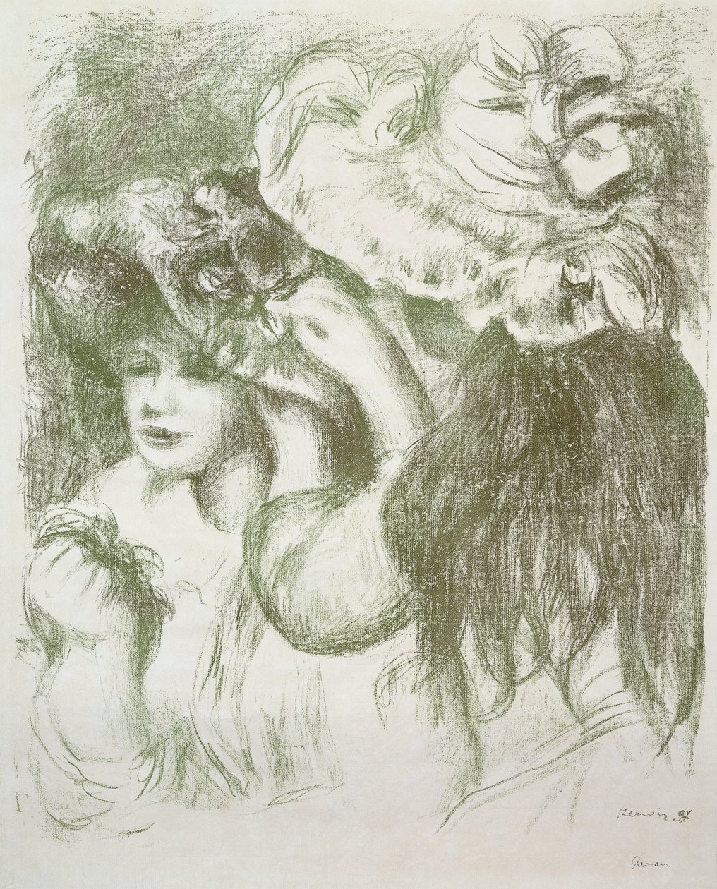 Il cappello appuntato, Prima tavola, c.1897 da Pierre Auguste Renoir
