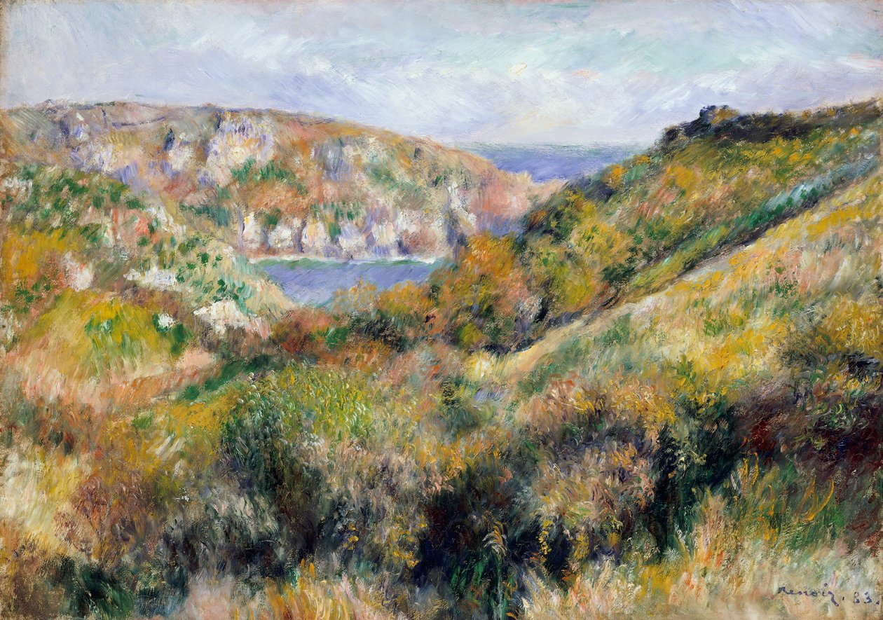 Colline intorno alla baia di Moulin Huet, Guernsey da Pierre Auguste Renoir