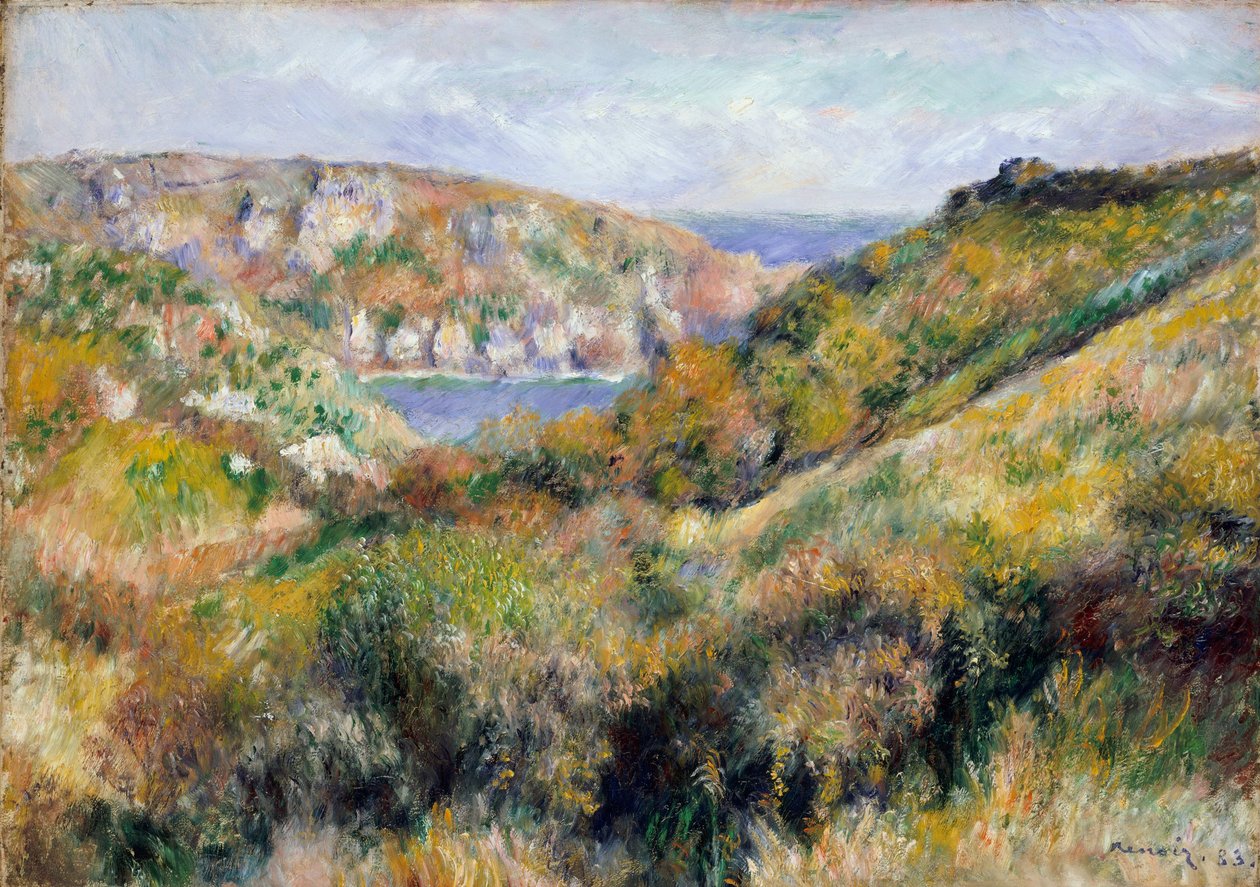 Colline intorno alla baia di Moulin Huet, Guernsey da Pierre Auguste Renoir