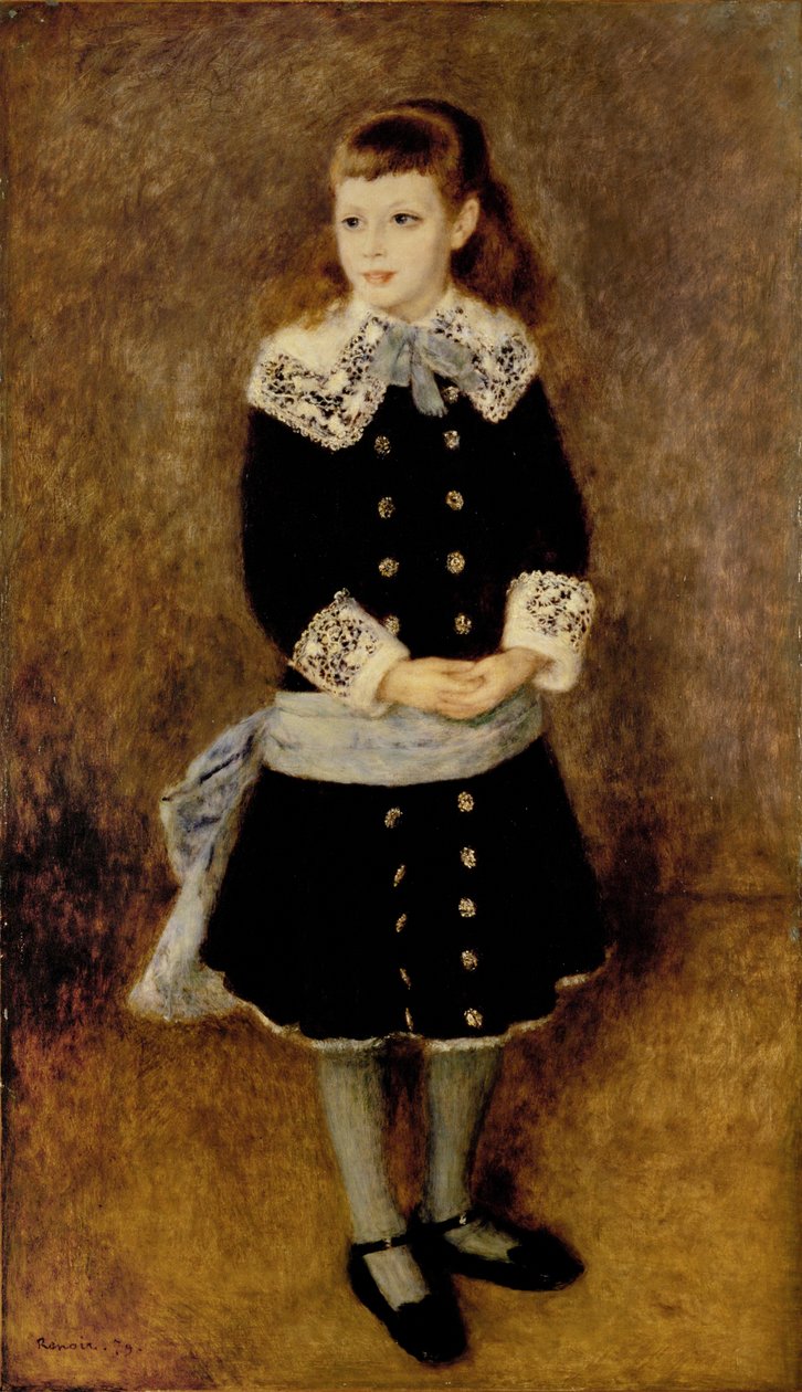 La ragazza con la cintura blu... (olio su tela) da Pierre Auguste Renoir