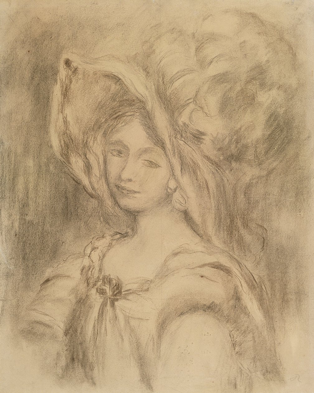Mme Dieterle con un cappello, c.1896 da Pierre Auguste Renoir