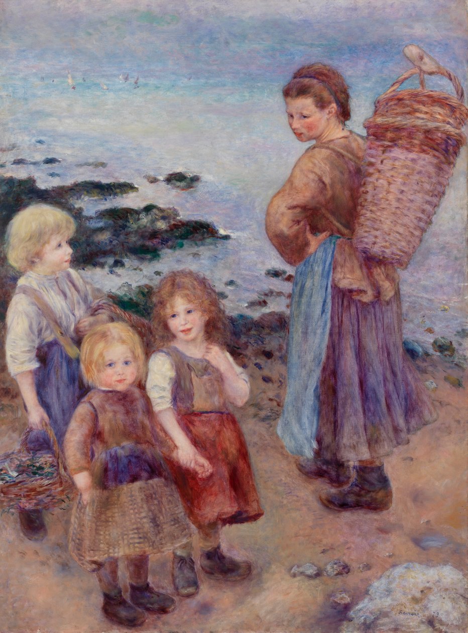 Pescatrici di cozze a Berneval, costa normanna da Pierre Auguste Renoir