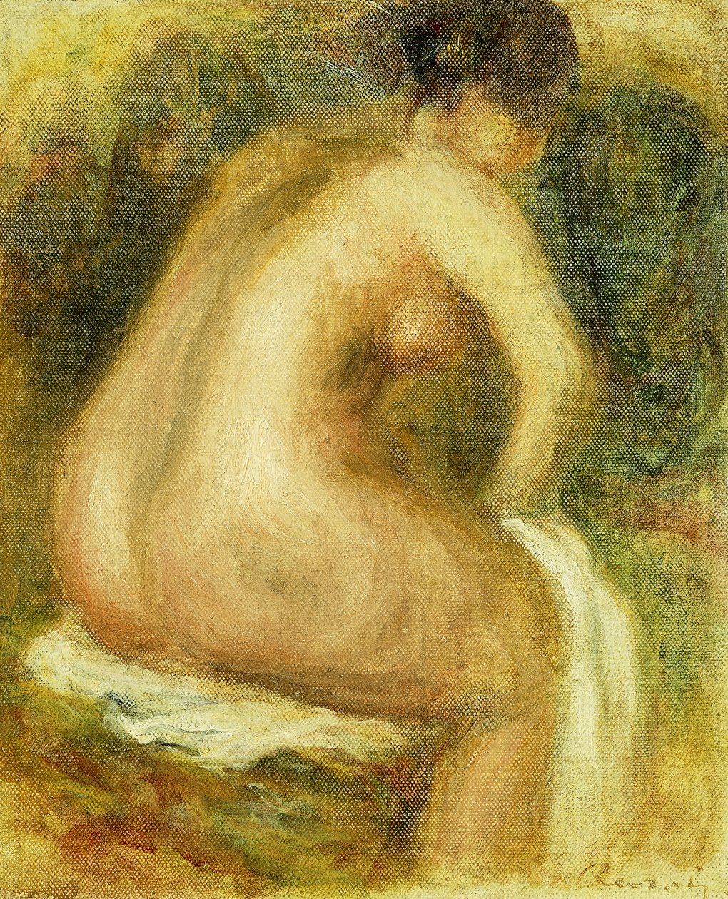 Donna nuda che si bagna, 1910 da Pierre Auguste Renoir