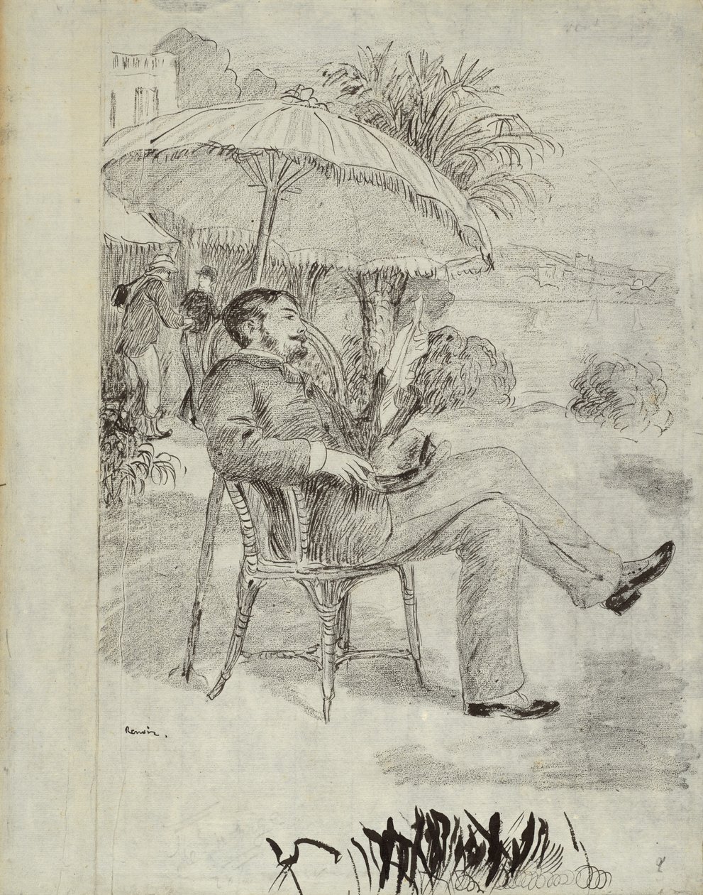 Sulla terrazza di un hotel a Bordighera: Il pittore Jean Martin controlla il suo conto, 1881 da Pierre Auguste Renoir