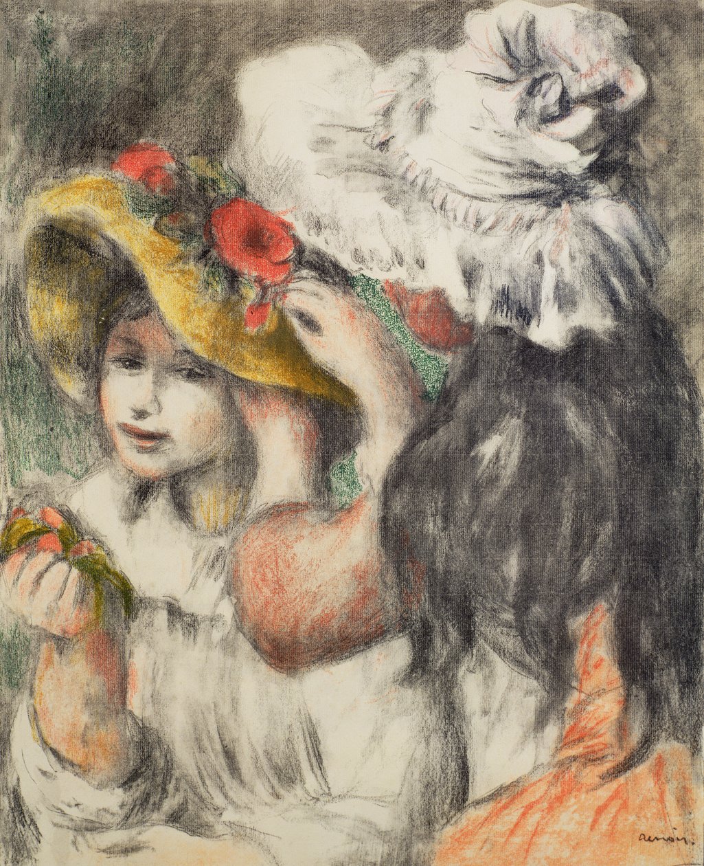 Fissando il cappello, 1898 da Pierre Auguste Renoir