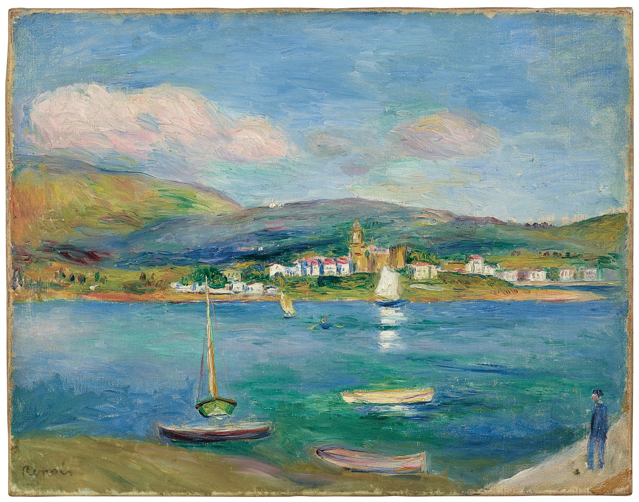 Porto di pesca, vista di Fontarabie da Hendaye da Pierre Auguste Renoir