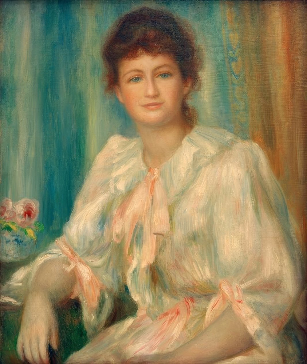 Ritratto di una giovane donna in bianco da Pierre Auguste Renoir