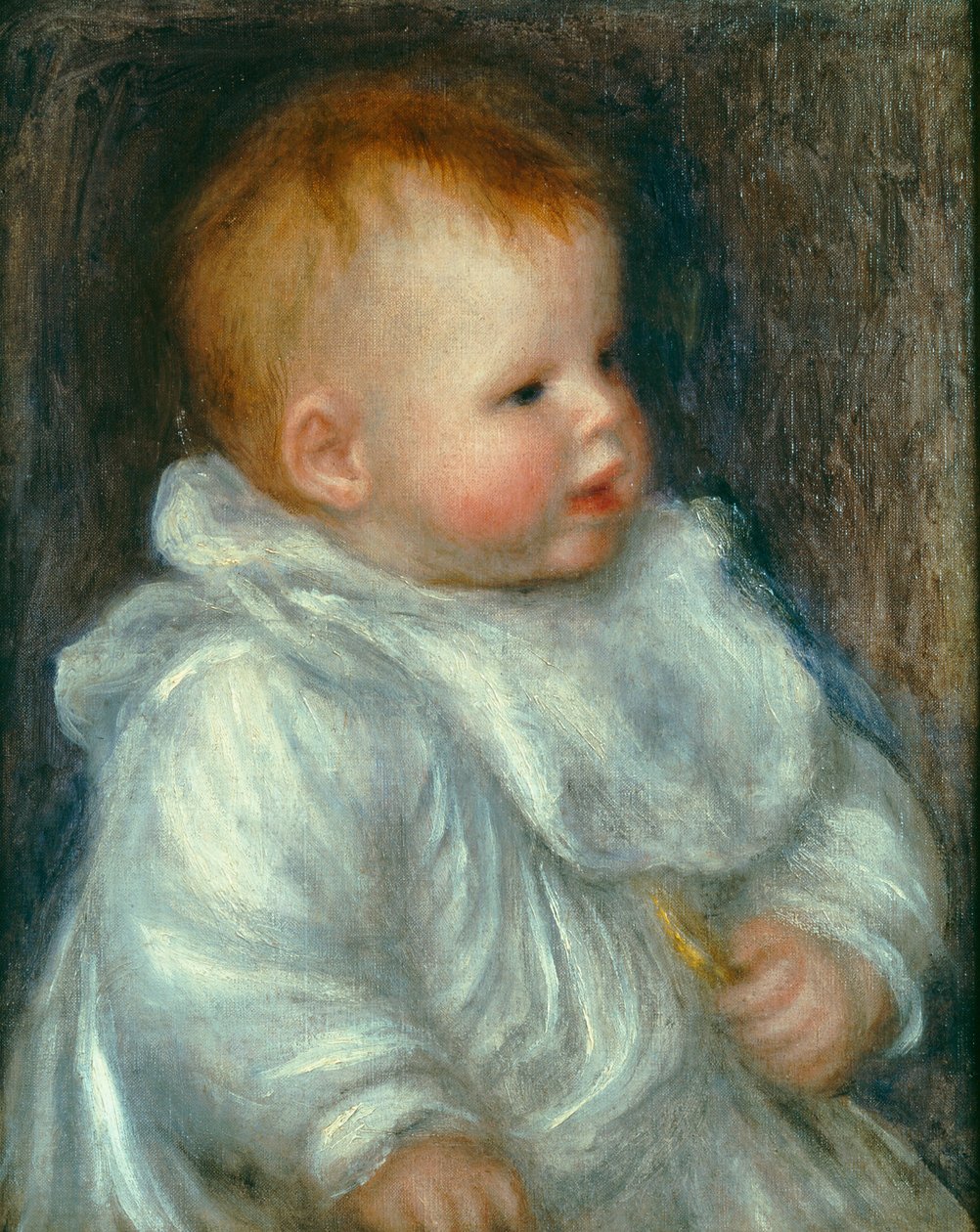 Ritratto di Coco su sfondo blu da Pierre Auguste Renoir