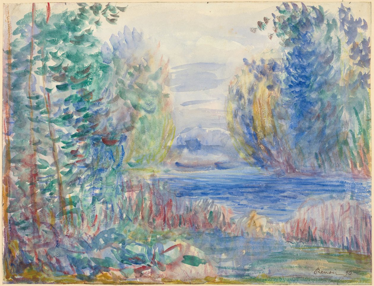 Paesaggio fluviale, 1890 da Pierre Auguste Renoir