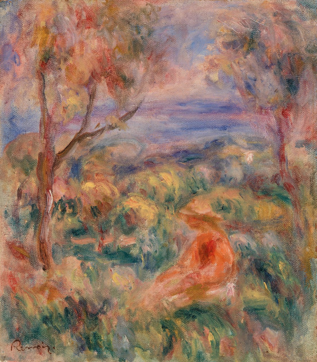 Donna seduta al bordo del mare da Pierre Auguste Renoir