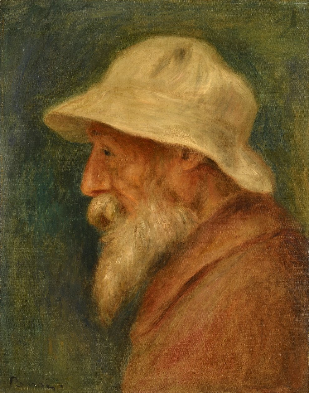 Autoritratto con cappello bianco da Pierre Auguste Renoir