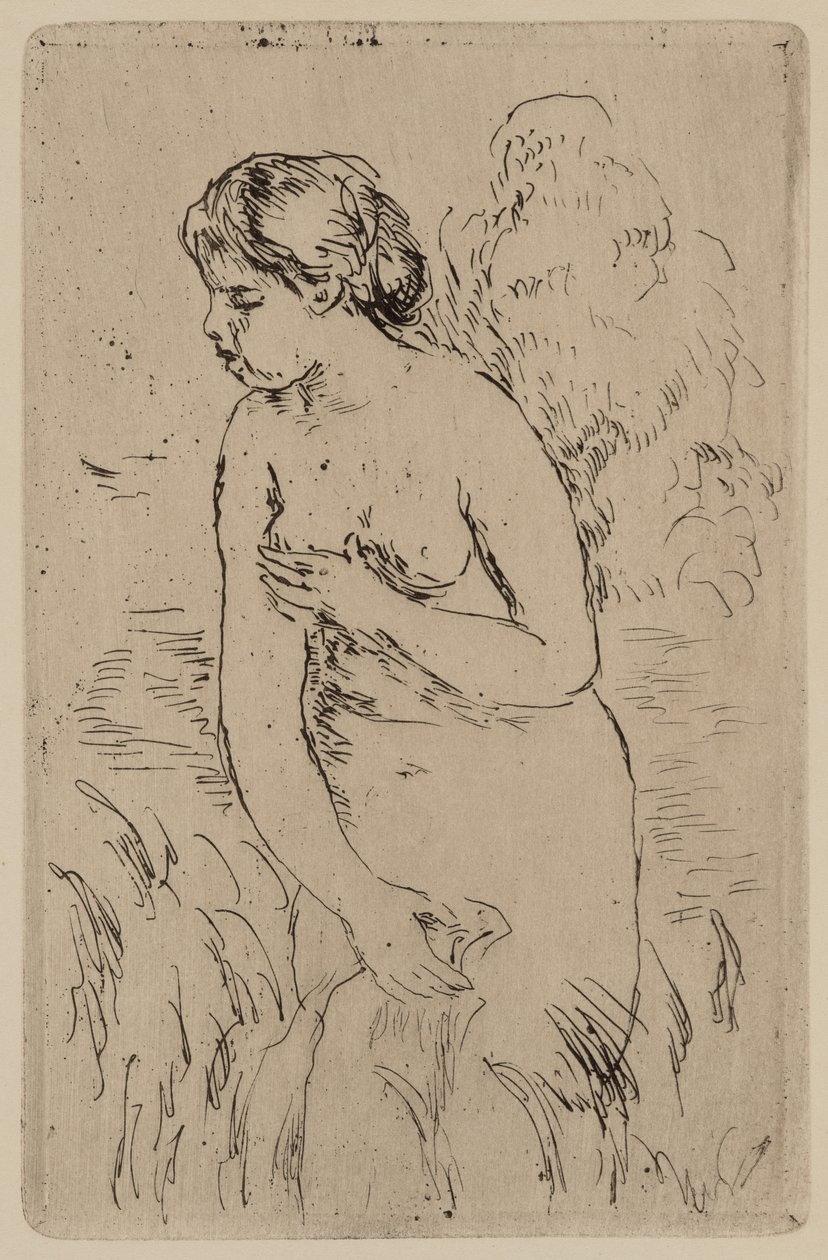 La bagnante, 1890 circa (acquaforte su carta) da Pierre Auguste Renoir