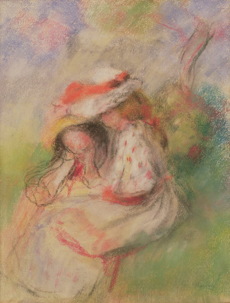 Due giovani ragazze in un giardino, c.1885 da Pierre Auguste Renoir