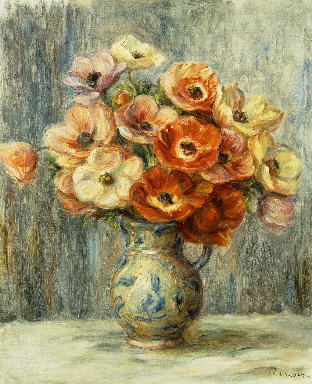 Vaso di anemoni da Pierre Auguste Renoir