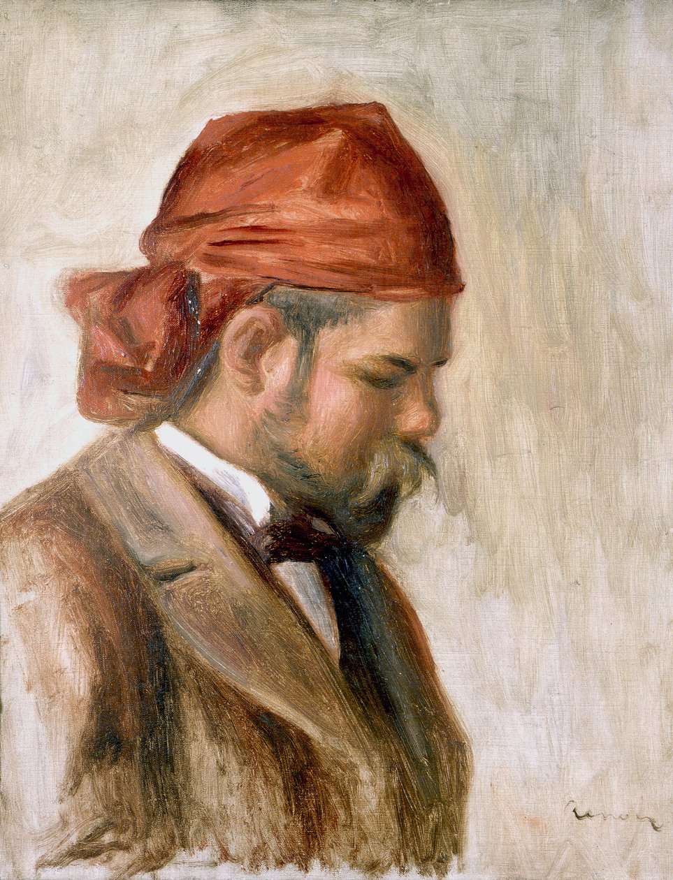 Vollard con una sciarpa rossa da Pierre Auguste Renoir