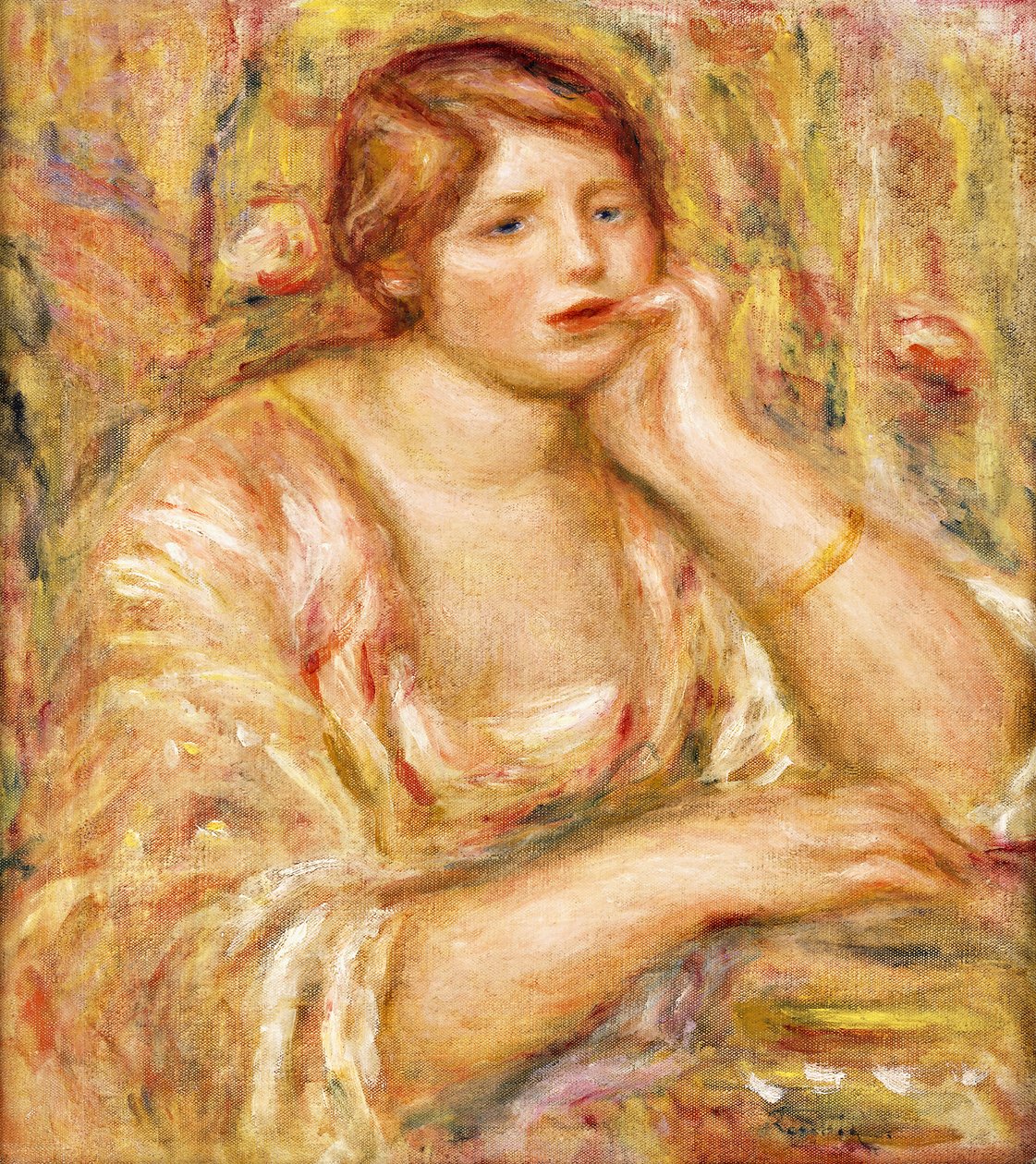 Donna con mano al viso, 1919 da Pierre Auguste Renoir