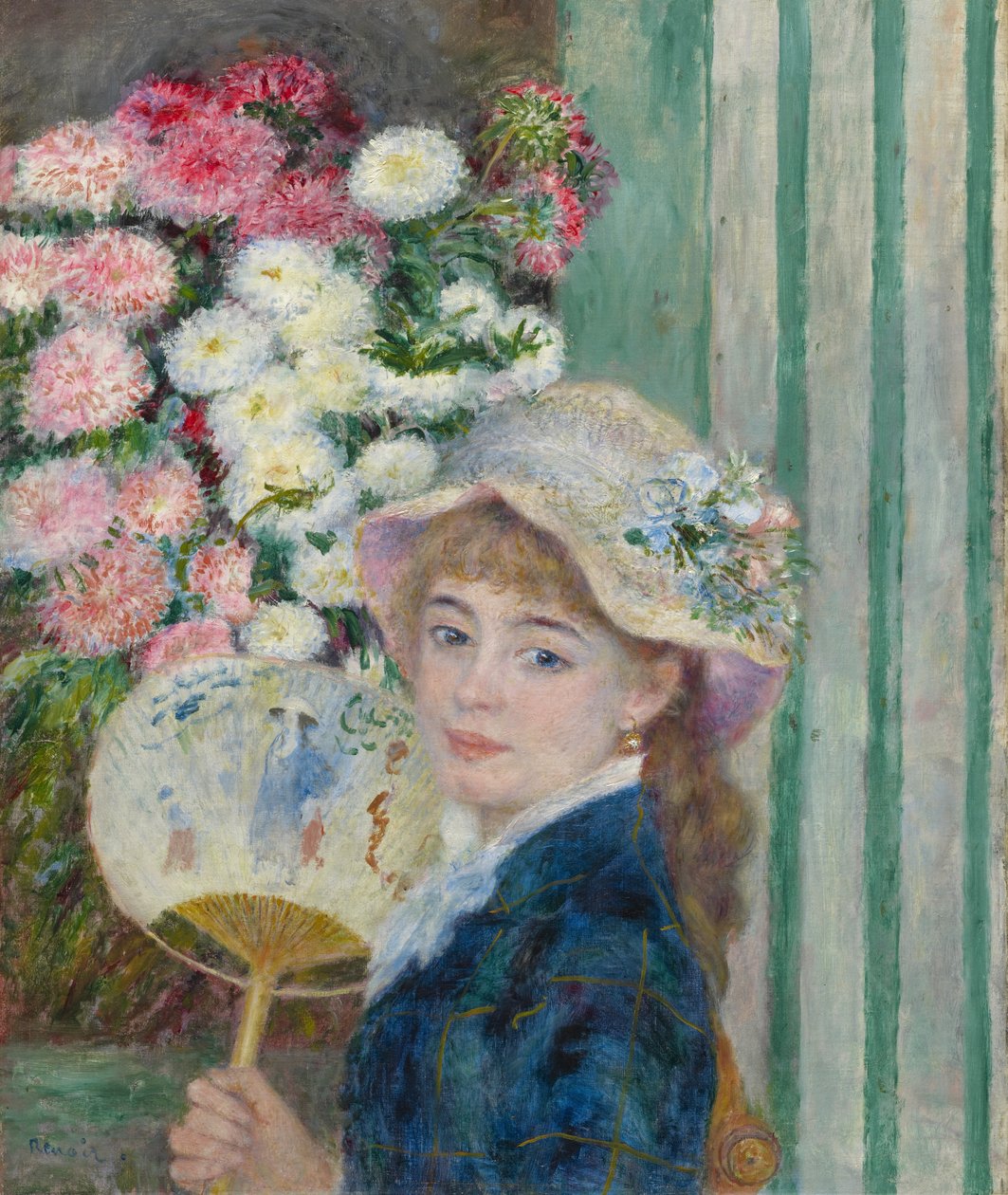 Donna con ventaglio, c.1879 da Pierre Auguste Renoir