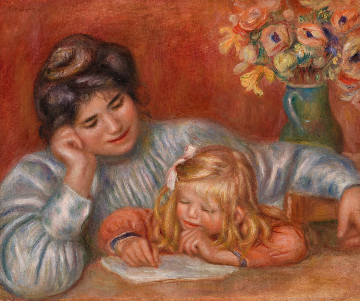 Lezione di scrittura da Pierre Auguste Renoir