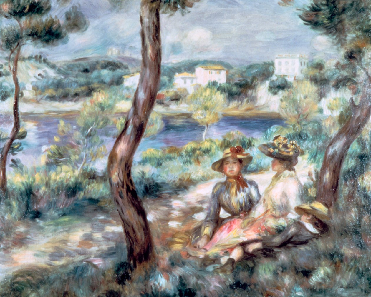 Ragazza e ragazzo in un paesaggio, 1893 da Pierre Auguste Renoir