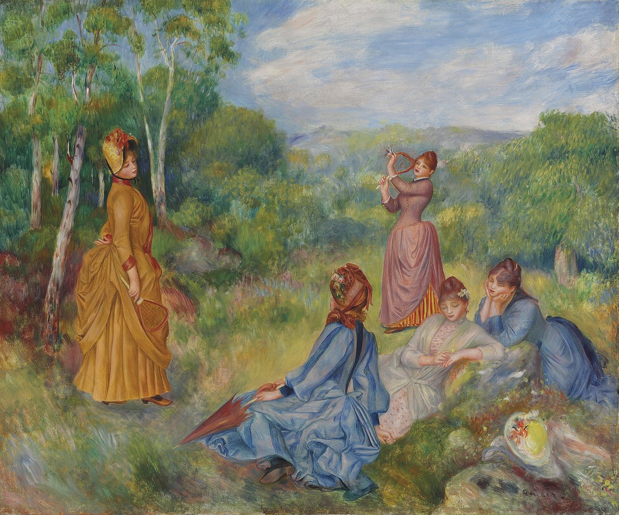 Giovani donne che giocano a badminton, ca 1887 da Pierre Auguste Renoir