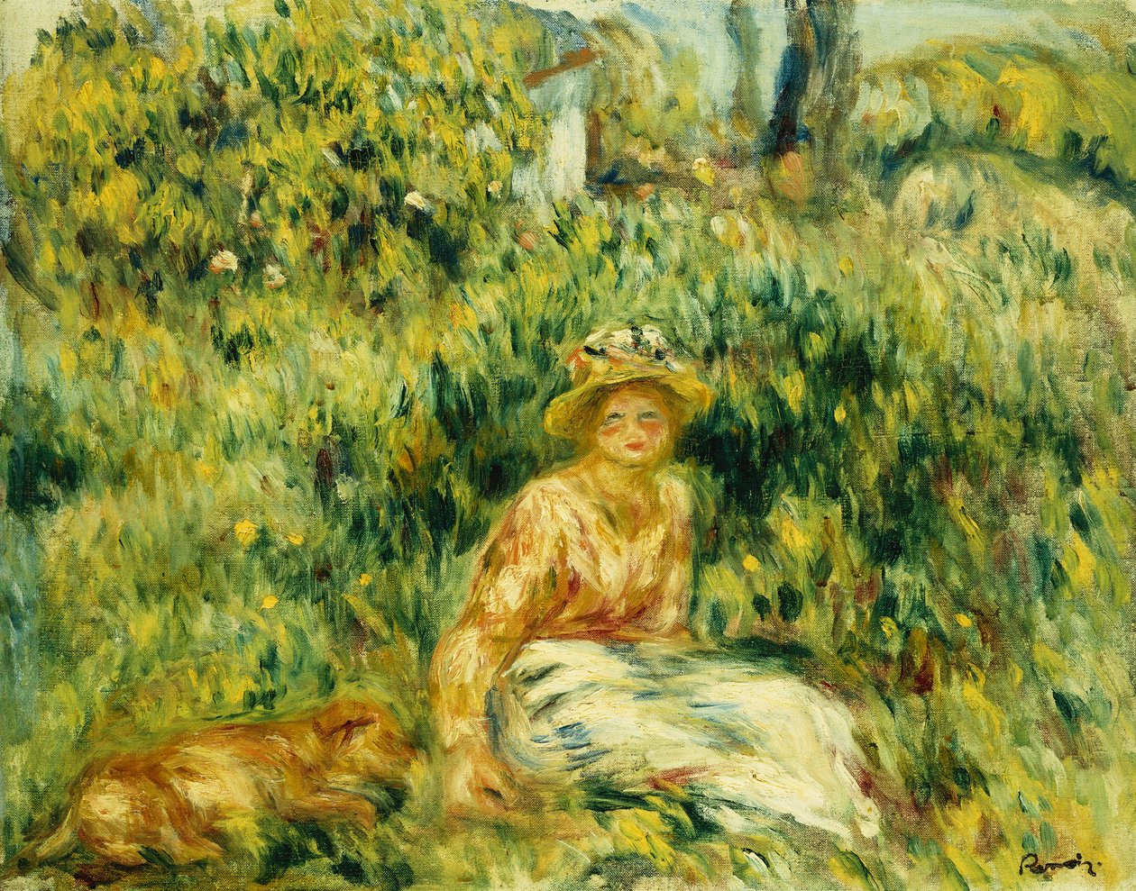 Giovane Donna in un Giardino da Pierre Auguste Renoir